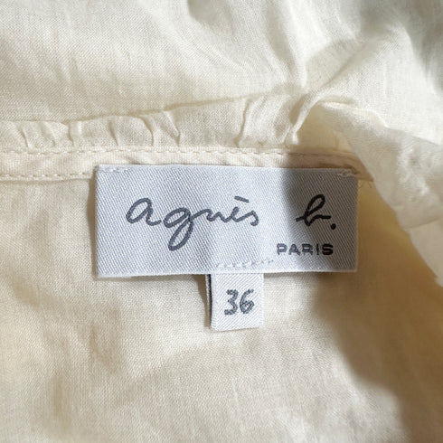 agnes.b アニエスべー ビッグカラー シアー シャツ ブラウス リボン シフォン