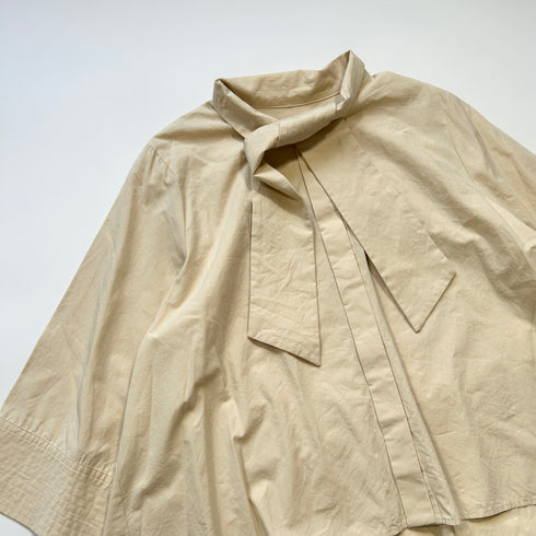 anuans アニュアンス ボウタイ フレアスリーブ ブラウス シャツ ゆったり きれい目 ワイド