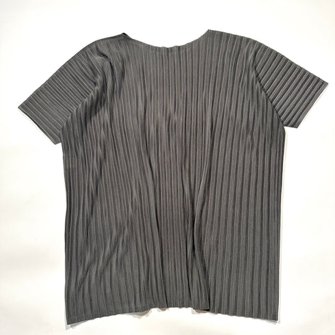 PLEATS PLEASE プリーツプリーズ イッセイミヤケ プリーツ ワンピース チュニック 半袖 オーバーサイズ ワイドサイズ ゆったり 大きめ グレー 灰色 美品 Lサイズ