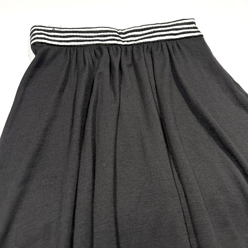 BORDERS at BALCONY ボーダーズアットバルコニー ロングスカート マキシ丈スカート フレア Aライン ウール ブラック 黒 ウエストボーダーデザイン セレモニー 入学式 卒業式 通勤やお出かけにもおすすめ 使う場面を選ばない万能スカート