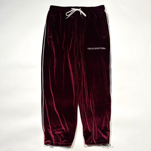 GALFY ガルフィー セットアップ ベロア トラックスーツ トラックジャケット トラックパンツ レッド ボルドー ベルベット ジャージ 刺繍 XL 大型犬 やんちゃ系 Y2K