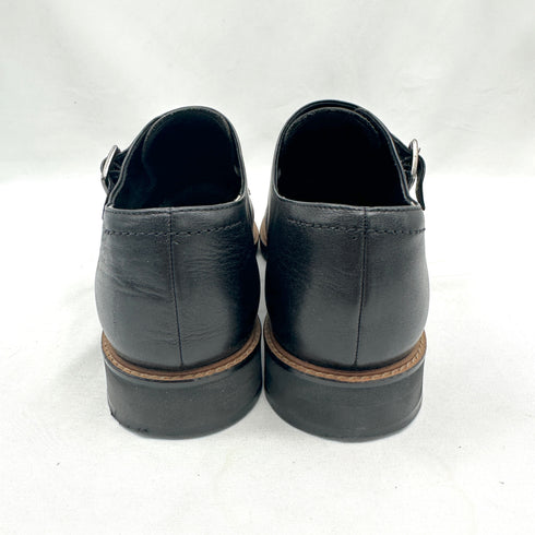 45R ジンバネルタータンのフリルカシュクールブラウス ブラウン チェック柄