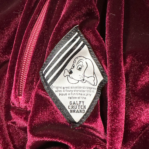 GALFY ガルフィー セットアップ ベロア トラックスーツ トラックジャケット トラックパンツ レッド ボルドー ベルベット ジャージ 刺繍 XL 大型犬 やんちゃ系 Y2K