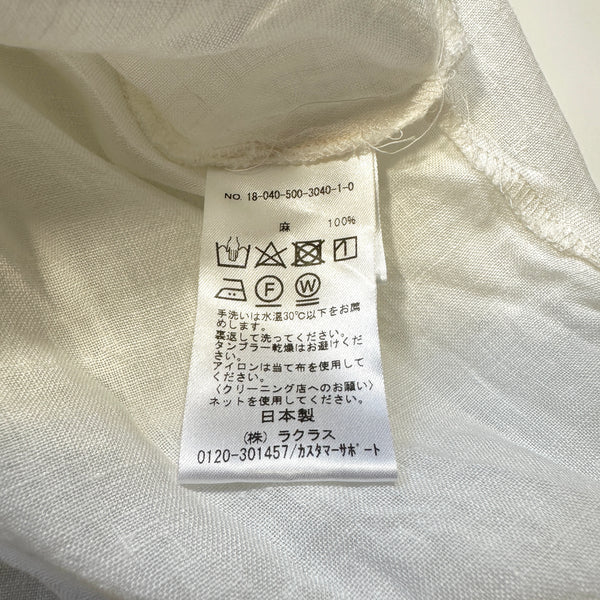 美品 CELELI セルリ ロング リネンワンピース Vネック ホワイト F