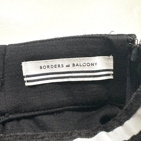 BORDERS at BALCONY ボーダーズアットバルコニー ロングスカート マキシ丈スカート フレア Aライン ウール ブラック 黒 ウエストボーダーデザイン セレモニー 入学式 卒業式 通勤やお出かけにもおすすめ 使う場面を選ばない万能スカート