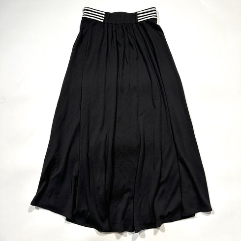 BORDERS at BALCONY ボーダーズアットバルコニー ロングスカート マキシ丈スカート フレア Aライン ウール ブラック 黒 ウエストボーダーデザイン セレモニー 入学式 卒業式 通勤やお出かけにもおすすめ 使う場面を選ばない万能スカート
