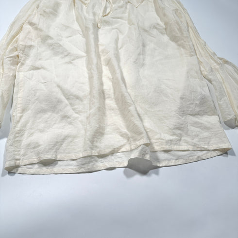 agnes.b アニエスべー ビッグカラー シアー シャツ ブラウス リボン シフォン