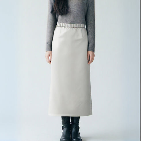 ebure エブール ペンシルスカート バックスリット ロングスカート ホワイト 上品 綺麗目