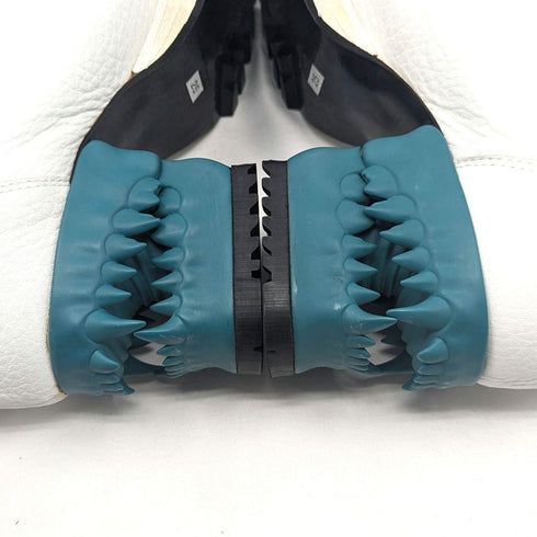 hazama ハザマ 宣戦布告のヒールブーツ 25 レザー サイドゴア ジップ ホワイト グリーン