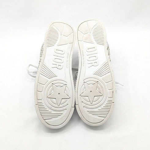 Christian Dior クリスチャンディオール D-SMASH メッシュ レザー ヒールロゴ スニーカー 37 ブロンズ ホワイト